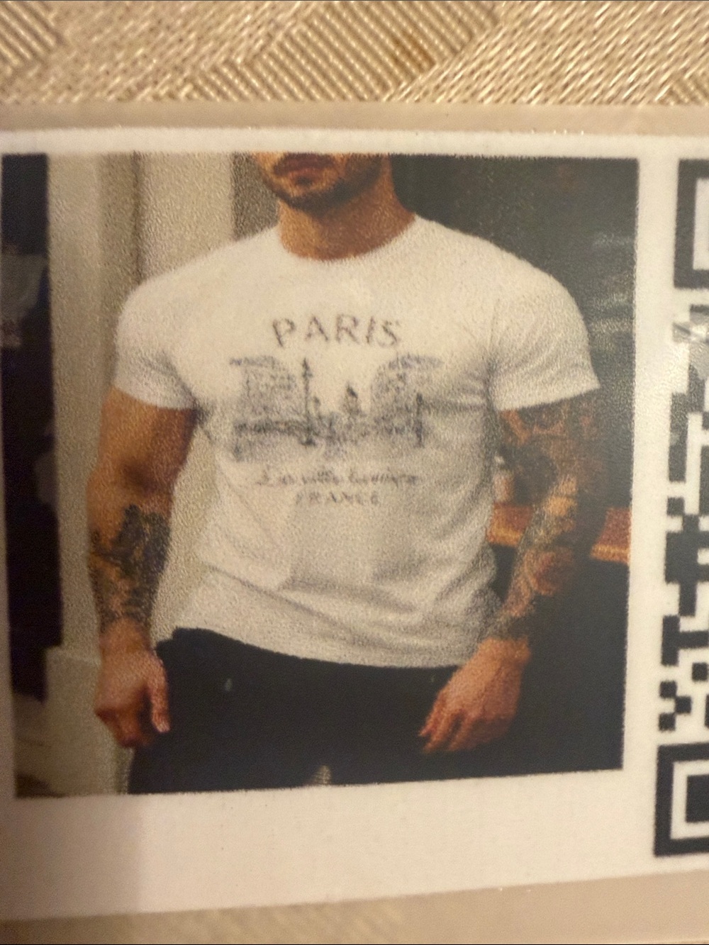 White 'Paris' Graphic Tee Shirt - Men's Polo Style